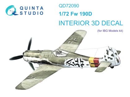 1:72 Fw-190D 3D-Printed & coloured Interior on decal paper