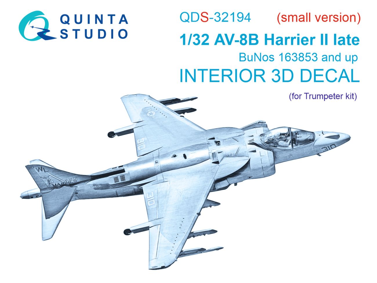 1:32 AV-8B Harrier II late 3D-Printed & coloured Interior on decal paper