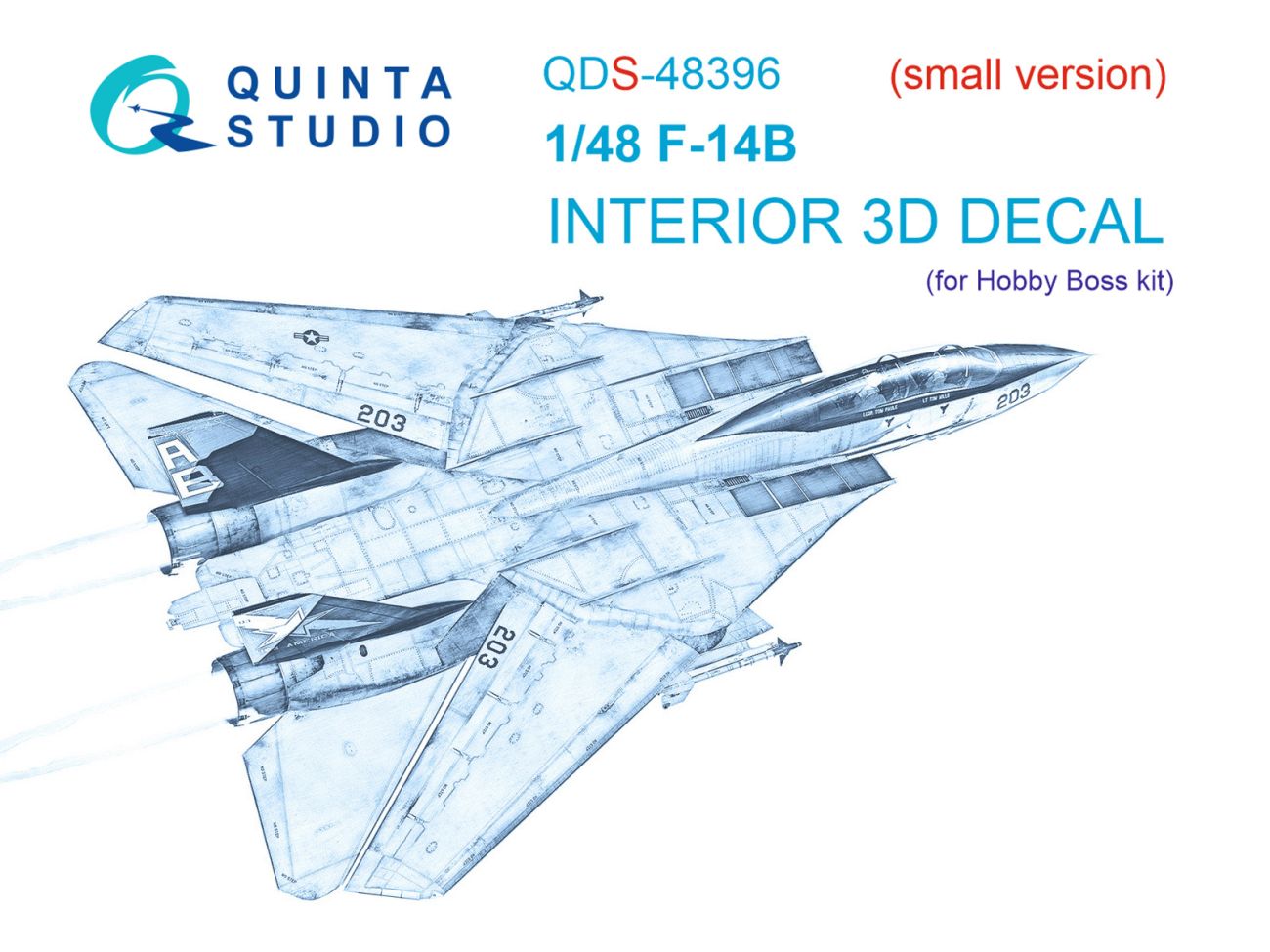 1:48 F-14B Tomcat 3D-Printed & coloured Interior on decal paper