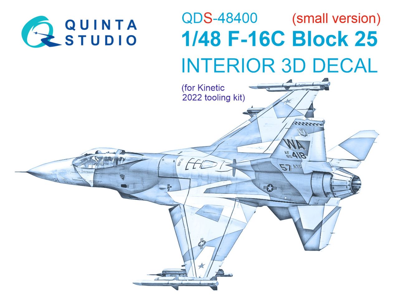 1:48 F-16C block 25 3D-Printed & coloured Interior on decal paper