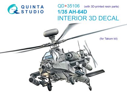 1:35 AH-64D interior 3D decals (with 3D-printed resin parts)