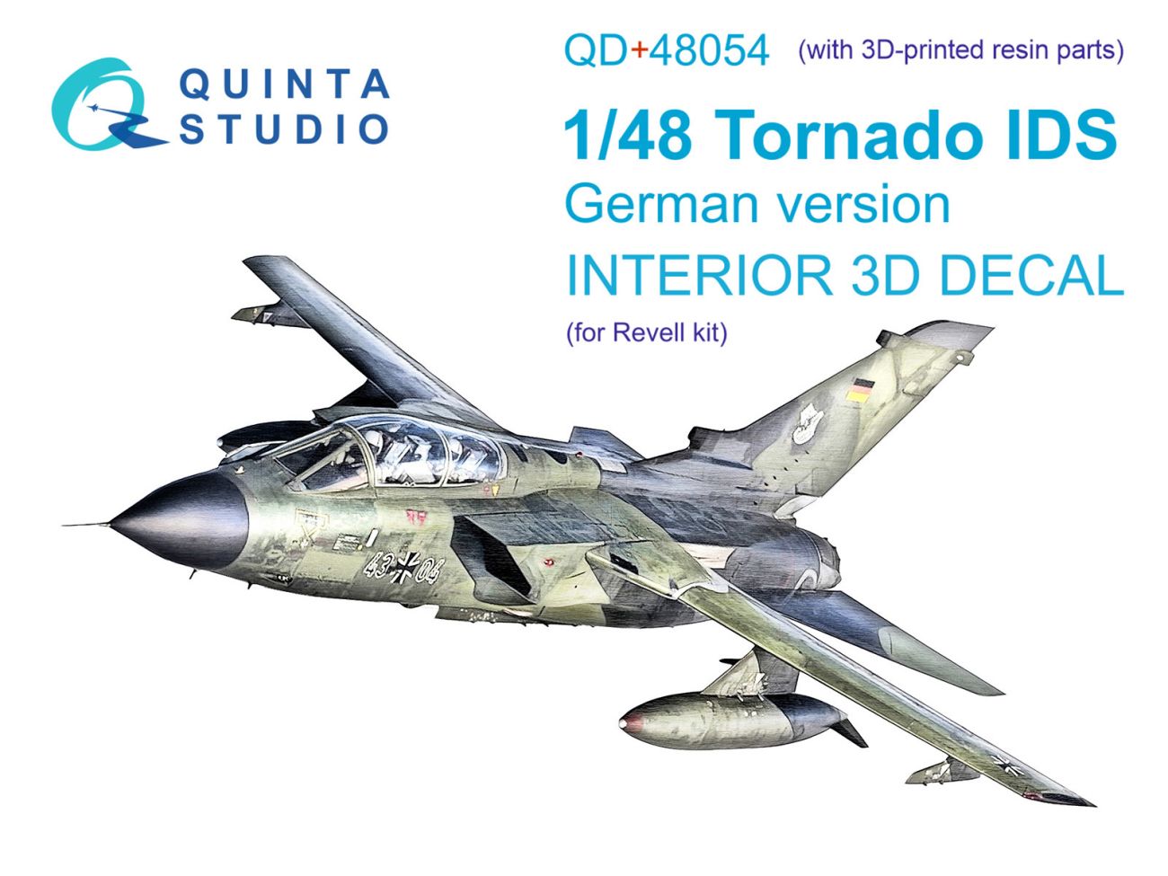 1:48 Tornado IDS German 3D-Printed & coloured Interior on decal paper (Revell) (with 3D-printed resin parts)