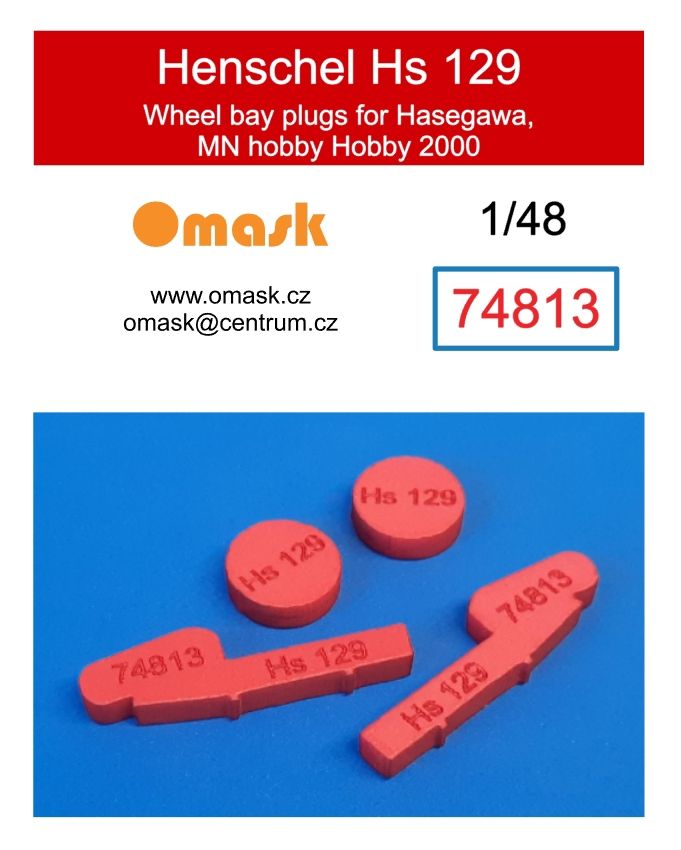 1:48 Henschel Hs 129 wheel bay plugs (for Hasegawa, MN Hobby, Hobby 2000))
