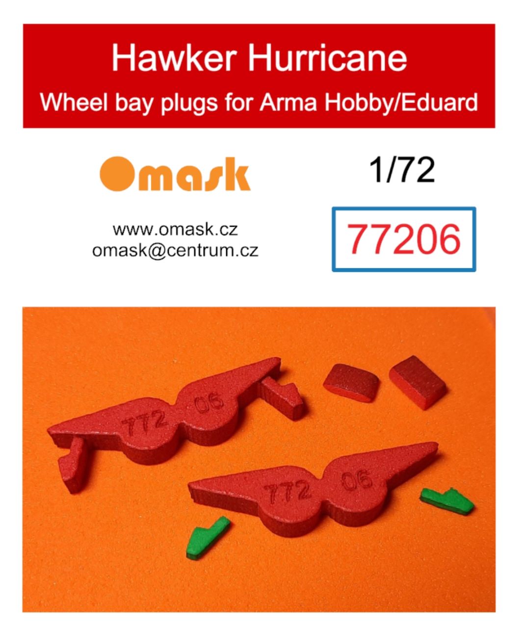 1:72 Hawker Hurricane wheel bay plugs (for Arma Hobby)