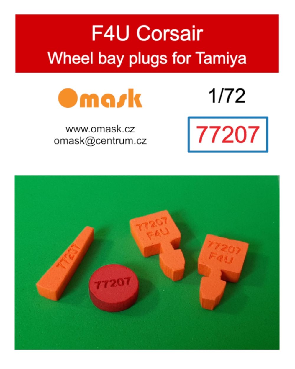1:72 F4U Corsair wheel bay plugs (for Tamiya)
