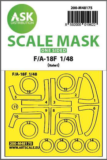 1:48 F/A-18F one-sided express fit mask for Italeri