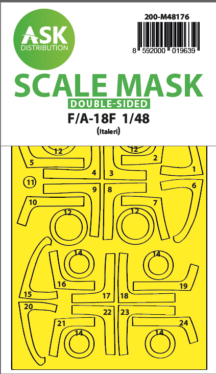 1:48 F/A-18F double-sided express fit mask for Italeri