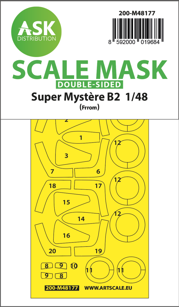 1:48 Super Mystére B2 double-sided express fit mask for FRROM - Special Hobby