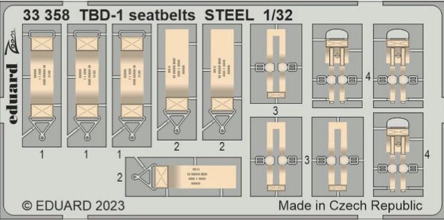 1:32 TBD-1 'Devastator' seatbelts STEEL