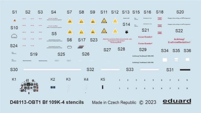 Bf 109K-4 stencils 1/48