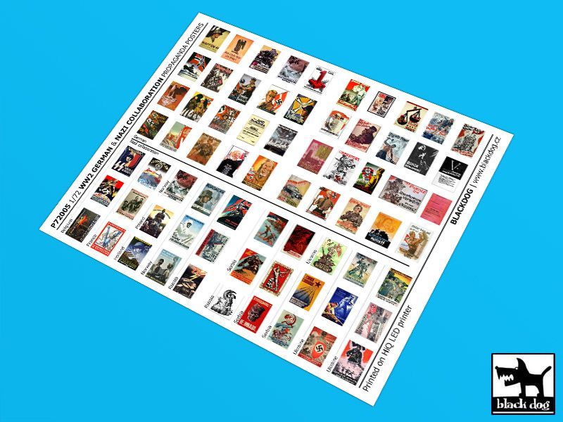 1:72 WW II German & Nazi collaboration Propaganda posters (70 posters)