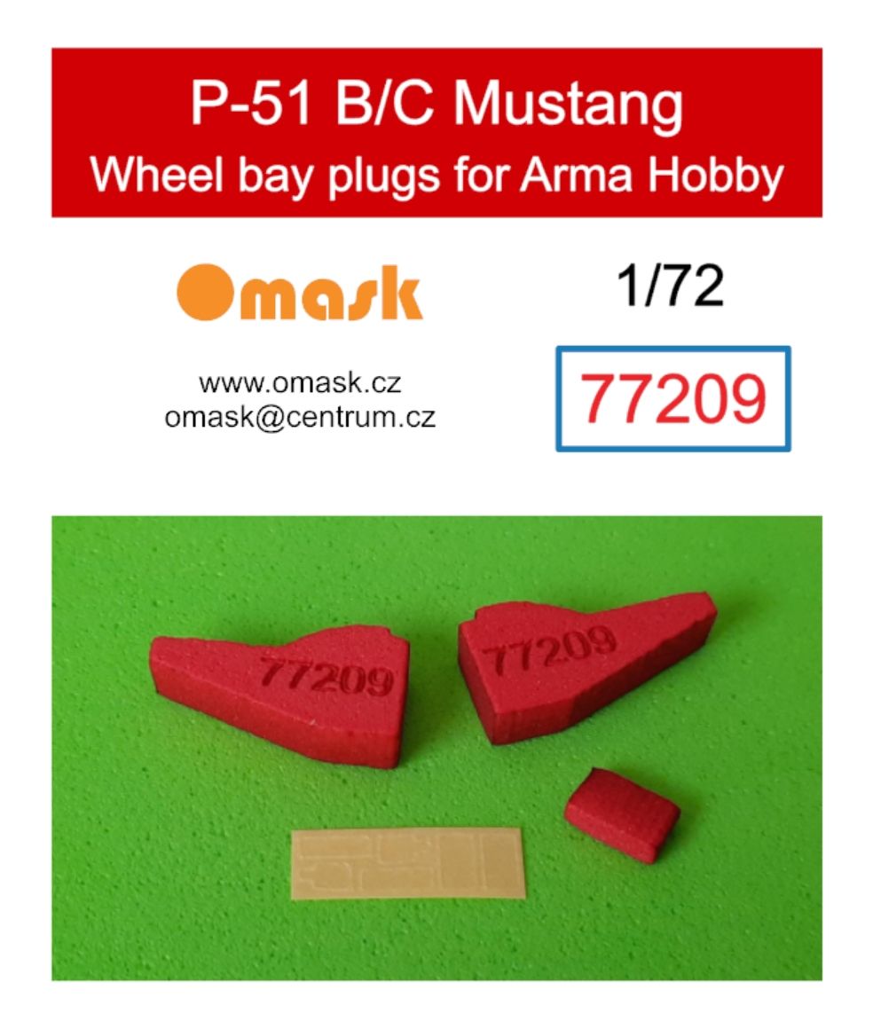 1:72 P-51 B/C Mustang wheel bay plugs (for Arma Hobby)