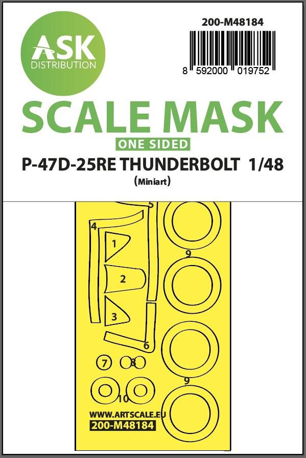1:48 P-47D-25RE Thunderbolt one-sided express fit mask for MINIART