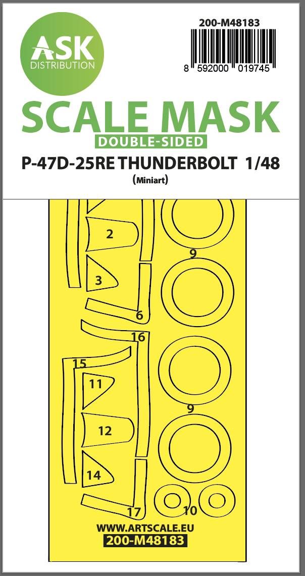 1:48 P-47D-25RE Thunderbolt double-sided express fit mask for MINIART
