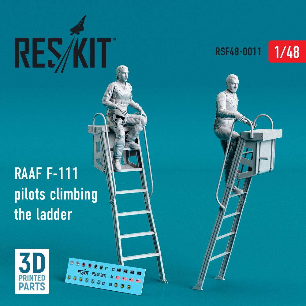 1:48 USAF General-Dynamics F-111 pilots climbing the ladder