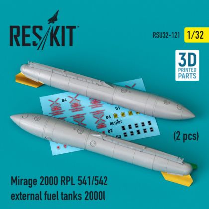 1:32 MIRAGE 2000 RPL 541/542 EXTERNAL FUEL TANKS 2000LT (2 PCS) (3D PRINTING)