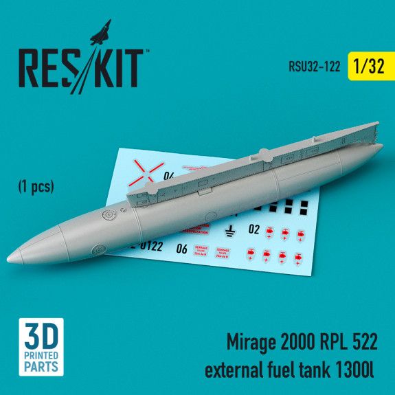1:32 MIRAGE 2000 RPL 522 EXTERNAL FUEL TANK 1300LT (3D PRINTING)