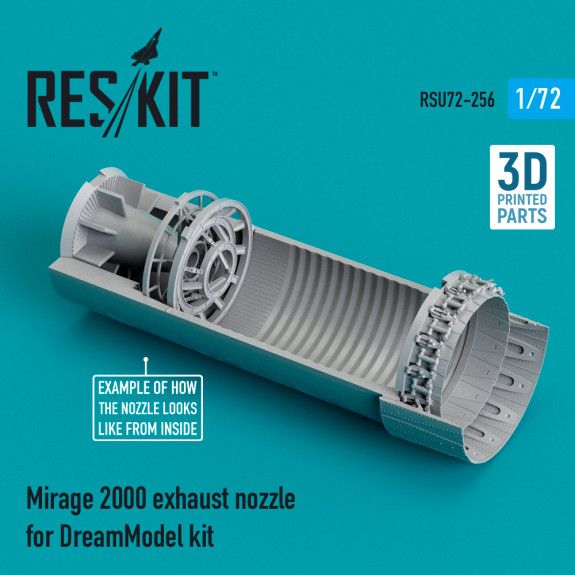 1:72 MIRAGE 2000 EXHAUST NOZZLE FOR DREAMMODEL KIT (3D PRINTING)