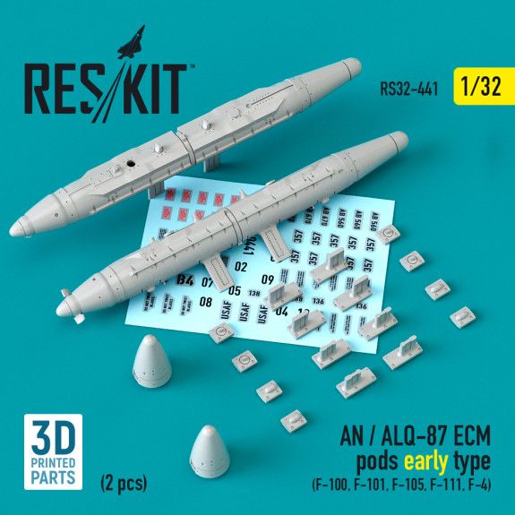 1:32 AN / ALQ-87 ECM PODS EARLY TYPE (2 PCS) (F-100, F-101, F-105, F-111, F-4) (3D PRINTING)