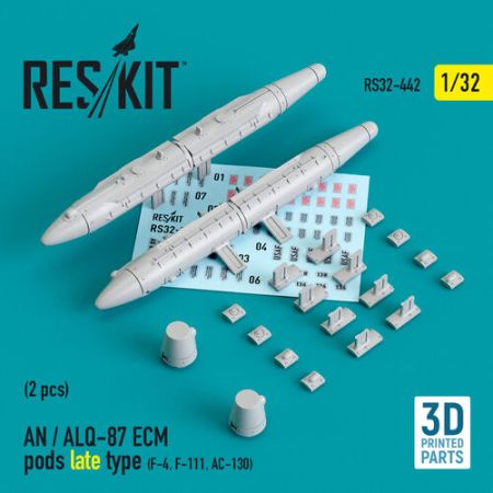1:32 AN / ALQ-87 ECM PODS LATE TYPE (2 PCS) (F-4, F-111, AC-130) (3D PRINTING)