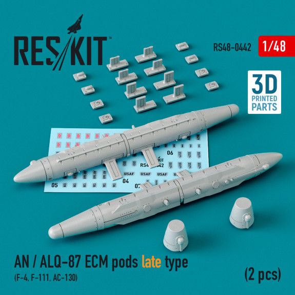 1:48 AN / ALQ-87 ECM PODS LATE TYPE (2 PCS) (F-4, F-111, AC-130) (3D PRINTING)