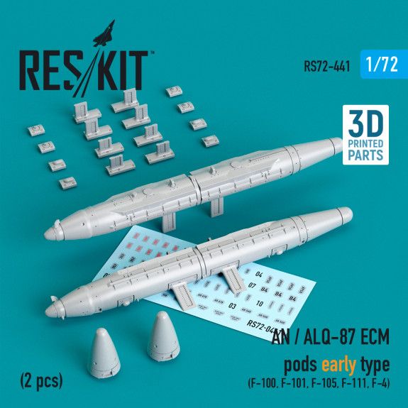 1:72 AN / ALQ-87 ECM PODS EARLY TYPE (2 PCS) (3D PRINTING)