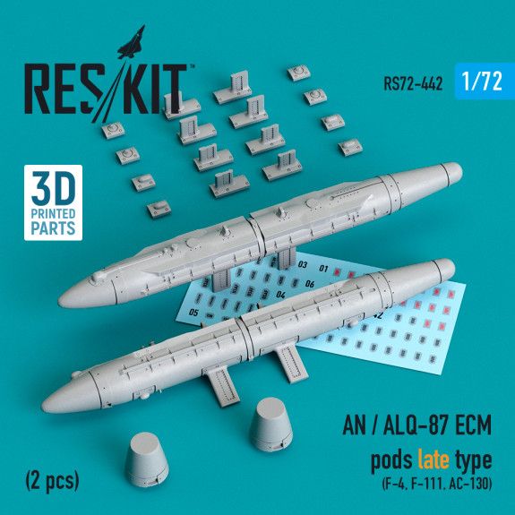 1:72 AN / ALQ-87 ECM PODS LATE TYPE (2 PCS) (3D PRINTING)