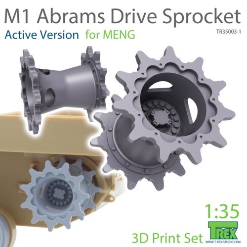 1:35 M1 ABRAMS DRIVE SPROCKET SET A (ACTIVE VERSION) FOR MENG