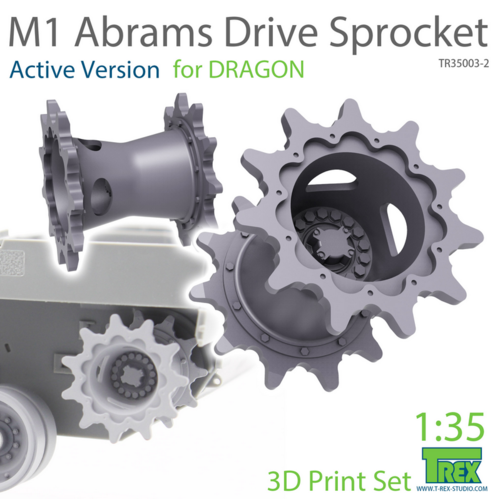 1:35 M1 ABRAMS DRIVE SPROCKET SET A (ACTIVE VERSION) FOR DRAGON