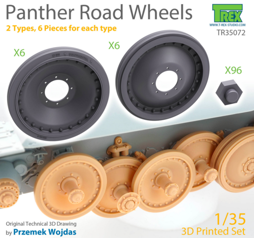 1:35 Panther Road Wheels (2 Types, 6 pcs. for Each Type)