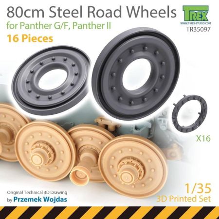 1:35 80cm Steel Road Wheels for Panther G/F, Panther II (16 cs.)