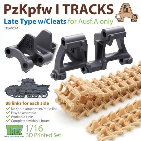 1:16 PZKPFW I TRACKS LATE TYPE W/CLEATS FOR AUSF.A ONLY