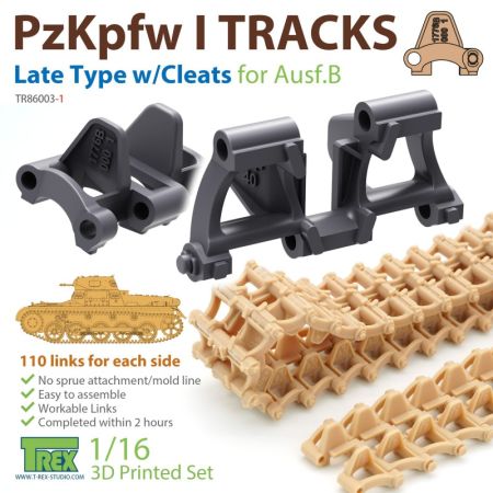1:16 PZKPFW I TRACKS LATE TYPE W/CLEATS FOR AUSF.B