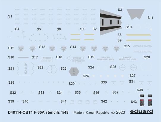 1:48 Lockheed-Martin F-35A stencils