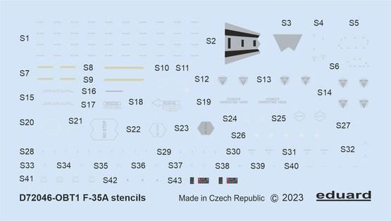 1:72 Lockheed-Martin F-35A stencils