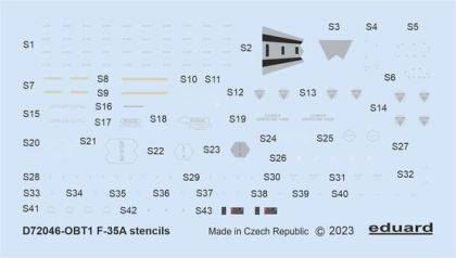 1:72 Lockheed-Martin F-35A stencils