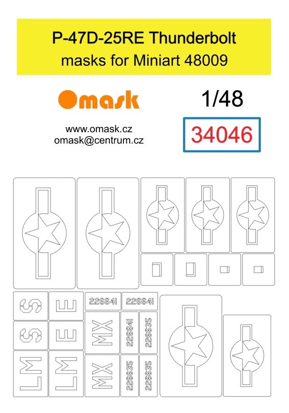 1:48 P-47D-25RE Thunderbold masks (for Miniart 48009)