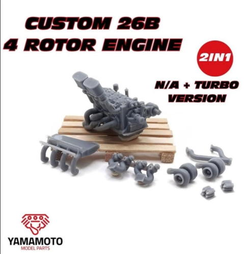 1:24 Custom 26B - 4 Rotor Engine N/A And Turbo Version - 2 In 1