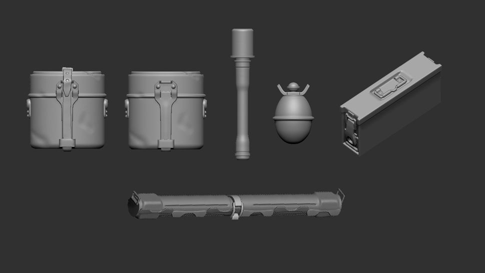 1:16 German WWII equipment and grenades 