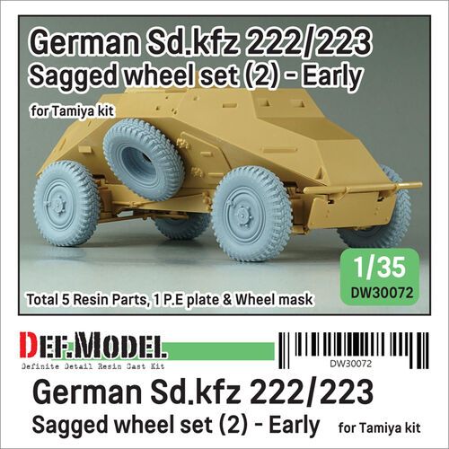 1:35 German Sd.Kfz 222/223 - Sagged Wheel Set (2) Early (For Tamiya)