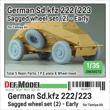 1:35 German Sd.Kfz 222/223 - Sagged Wheel Set (2) Early (For Tamiya)