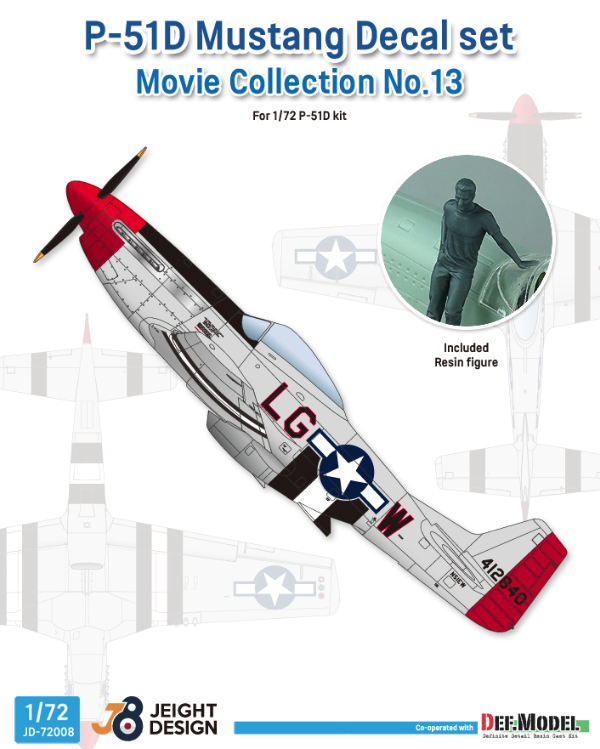 1:72 P-51D Mustang Decal set w/ 1 figure Movie Collection No.13 - Maverick