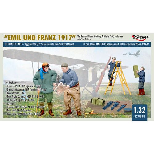 1:32 'Emil Und Franz 1917' The German Flieger Abteilung Artillerie FA(A) Units Crew With Two Fitters