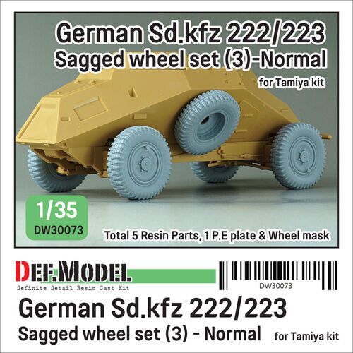 1:35 WW2 German Sd.Kfz 222/223 - Sagged Wheel Set (3) Late (For Tamiya)