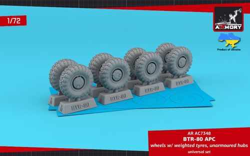 1:72 BTR-80 APC wheels w/ weighted tyres KI-80NRETOOLED SET