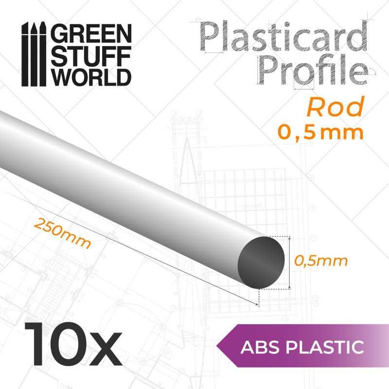 ABS Plasticard - Profile ROD 0'5mm