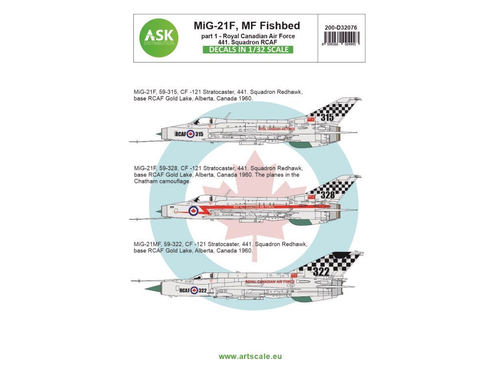 1:32 MiG-21F, MF Fishbed / CF-121 Redhawk program - Royal Canadian Air Force, 441. Squadron