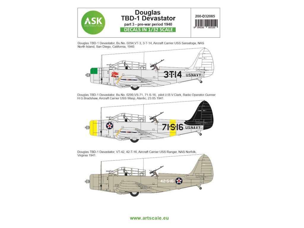 1:32 Douglas TBD-1 Devastator part 3 - pre-war period 1940
