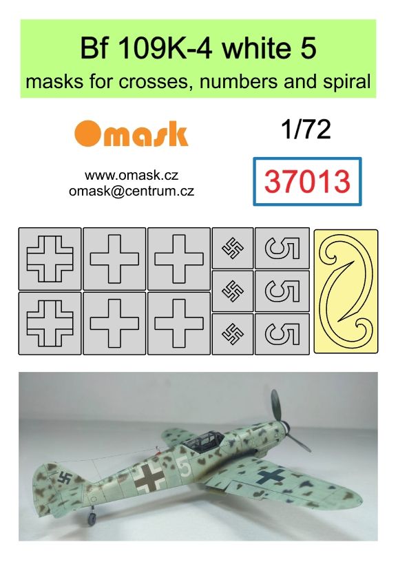 1:72 Bf 109K-4 white 5 (masks for crosses, numbers and spiral)