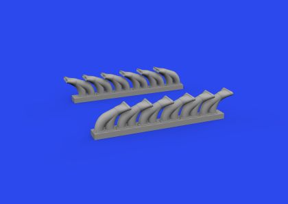 1:48 Bell P-39 Airacobra exhaust stacks fishtail 3D-Printed 